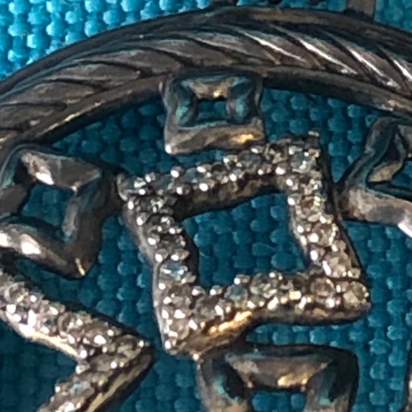 Rare David Yurman Tapestry Quatrefoil 925 Sterling and Diamond Necklace - Picture 7 of 9